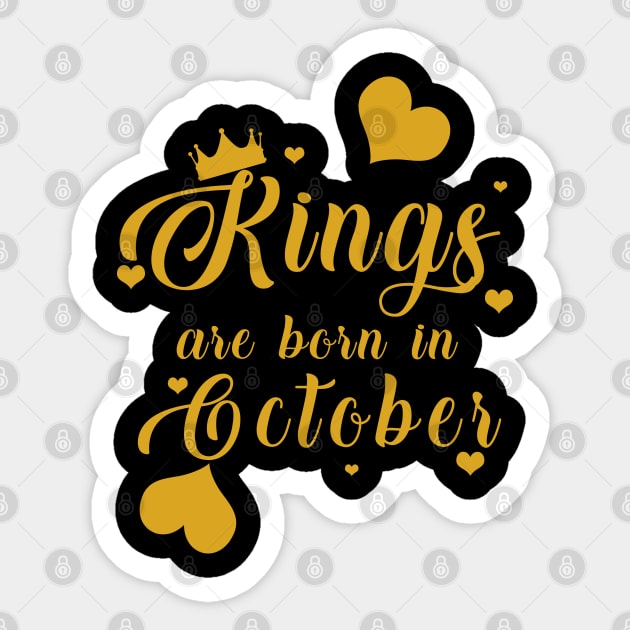 Kings Are Born In October Sticker by mjhejazy